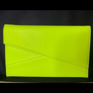 Neon Yellow Asymmetrical Envelope Clutch